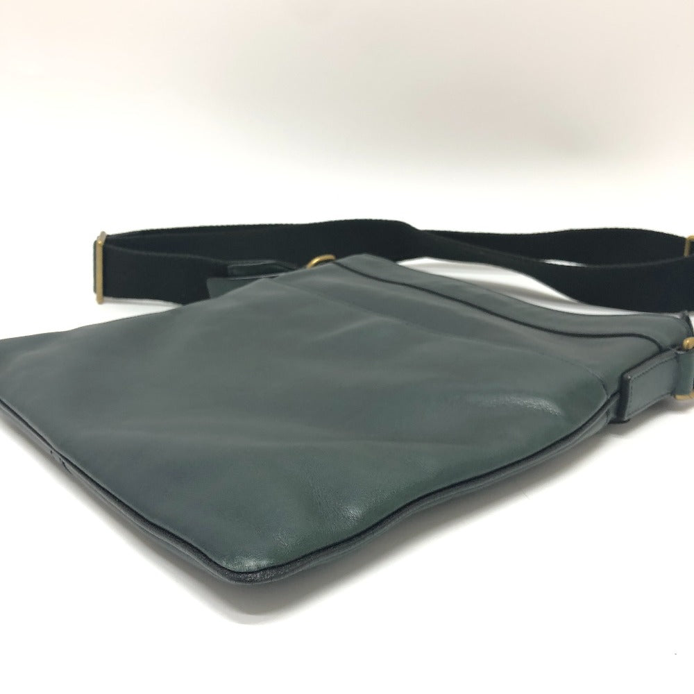 COACH Shoulder Bag 70710 leather green flat mens Used Authentic