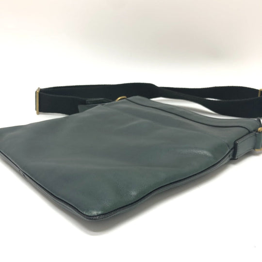 COACH Shoulder Bag 70710 leather green flat mens Used Authentic