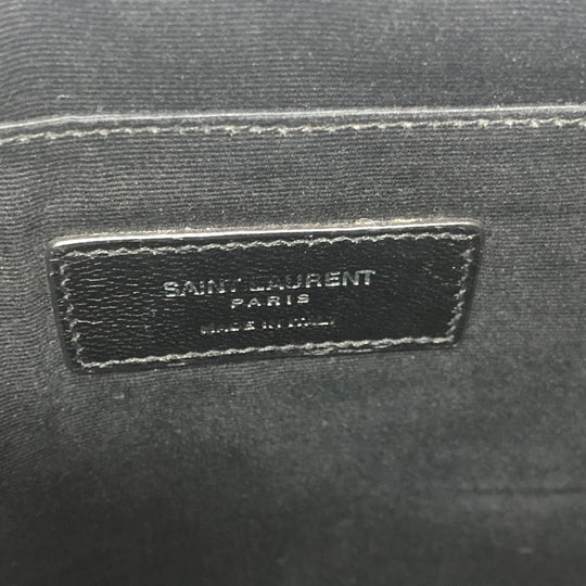 SAINT LAURENT Clutch bag leather black Star patch Women Used Authentic