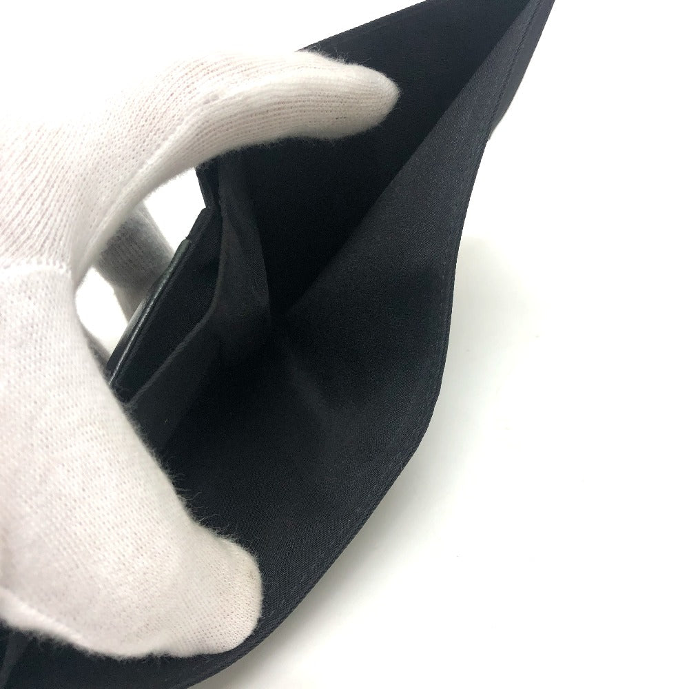 PRADA Folded wallet 2M0738 Leather / nylon black Triangle logo Women Used Authentic