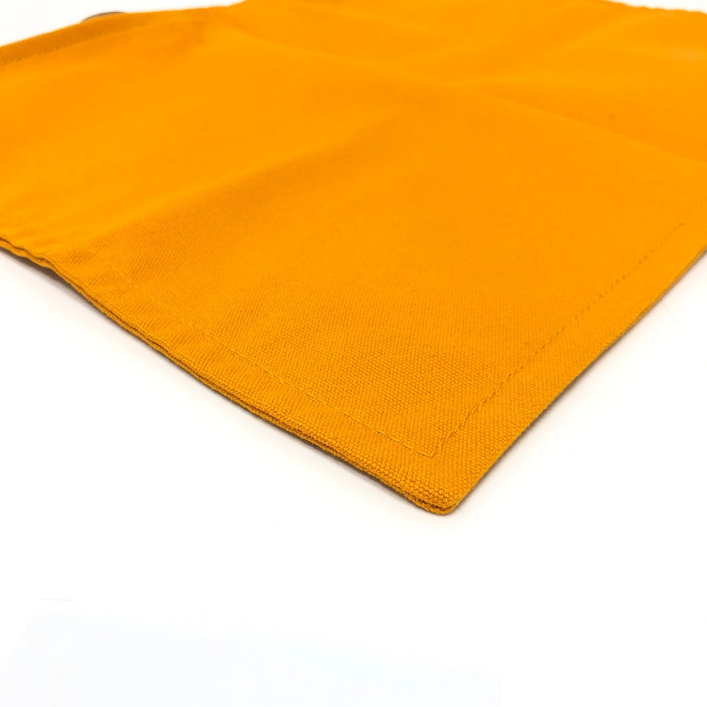 HERMES Pouch canvas Orange logo Women Used Authentic