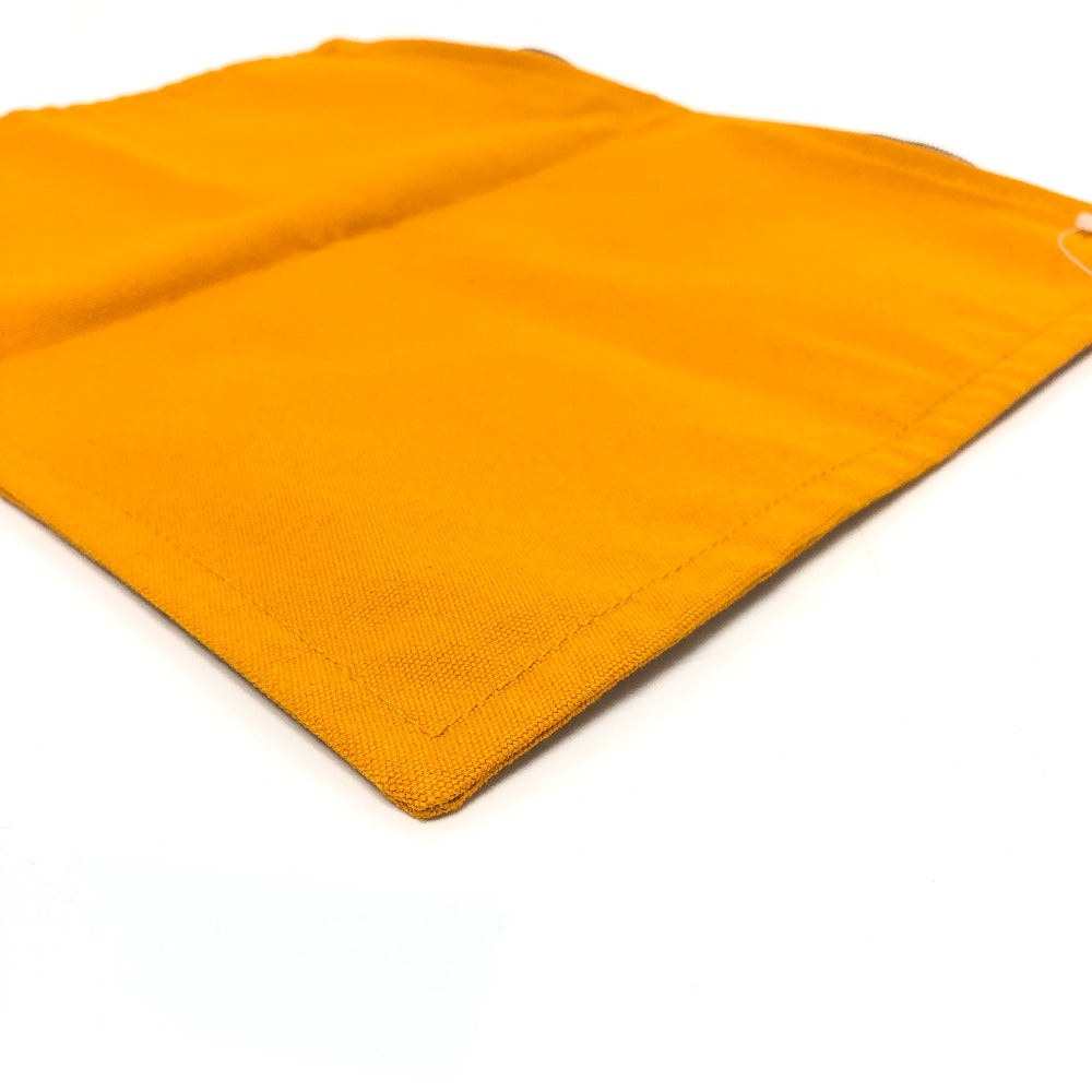 HERMES Pouch canvas Orange logo Women Used Authentic