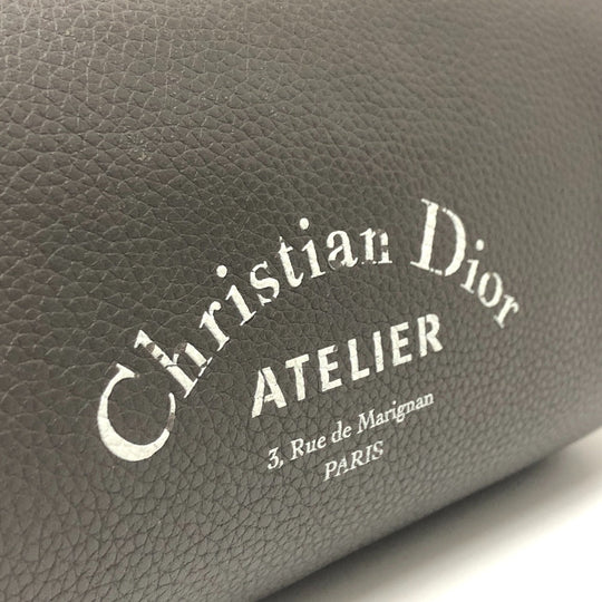 Dior Shoulder Bag leather gray Atelier Roller Bag, Cylindrical Women Used Authentic