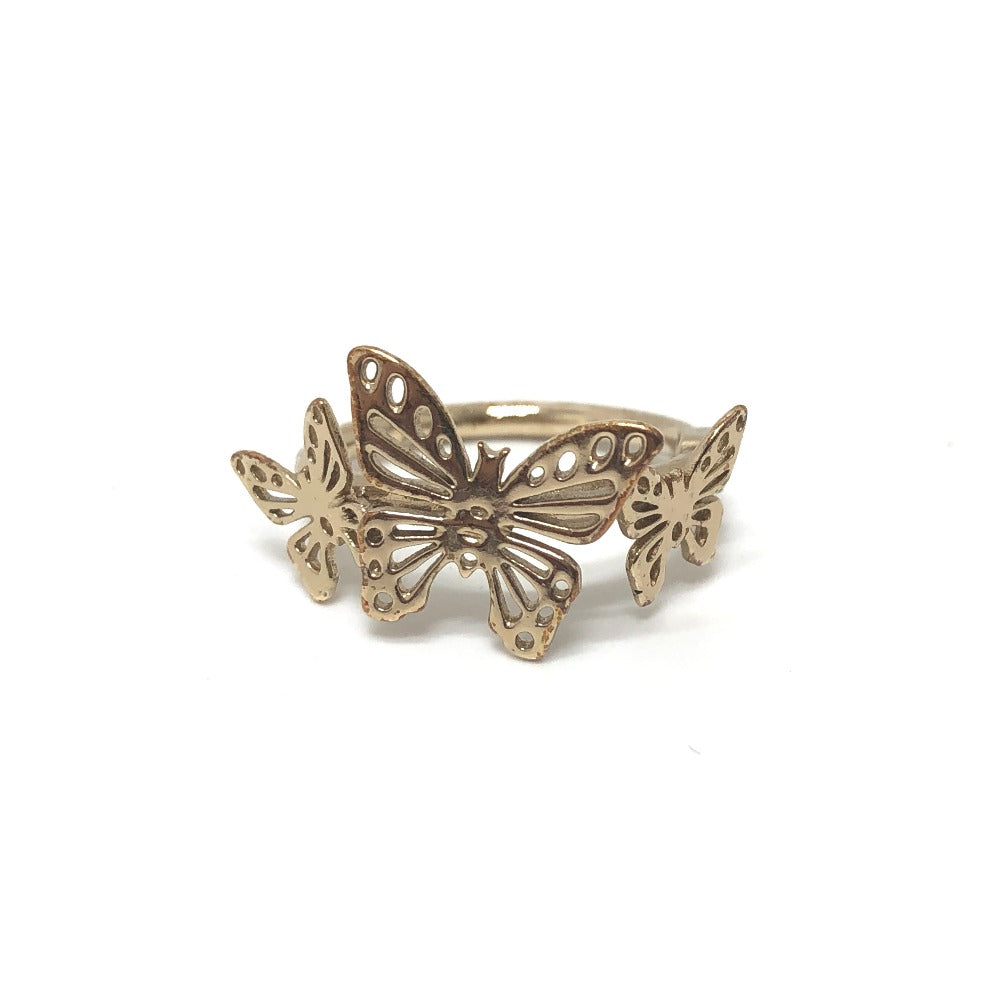 Dior Ring metal gold Metamorphose Butterfly Women L Used Authentic