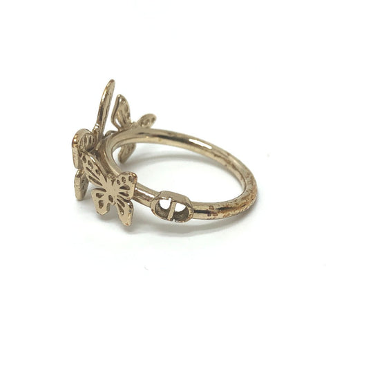 Dior Ring metal gold Metamorphose Butterfly Women L Used Authentic