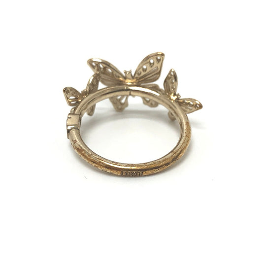 Dior Ring metal gold Metamorphose Butterfly Women L Used Authentic