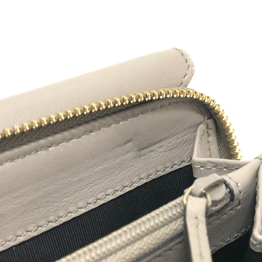 GUCCI Long Wallet Purse leather gray logo Women Used Authentic