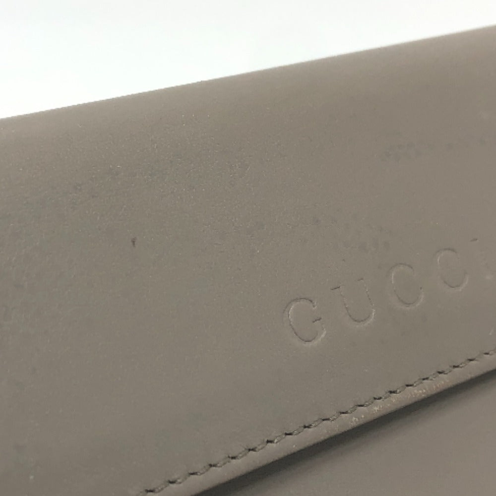 GUCCI Long Wallet Purse leather gray logo Women Used Authentic