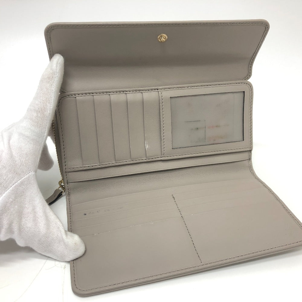 GUCCI Long Wallet Purse leather gray logo Women Used Authentic