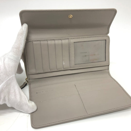 GUCCI Long Wallet Purse leather gray logo Women Used Authentic