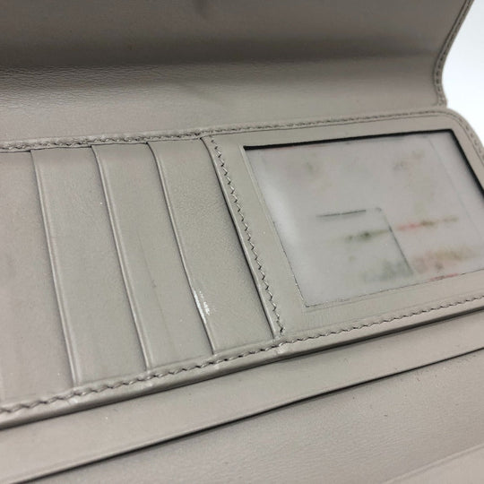 GUCCI Long Wallet Purse leather gray logo Women Used Authentic