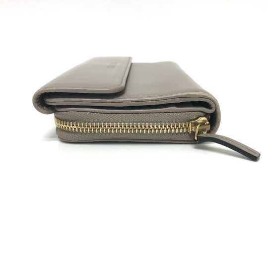 GUCCI Long Wallet Purse leather gray logo Women Used Authentic