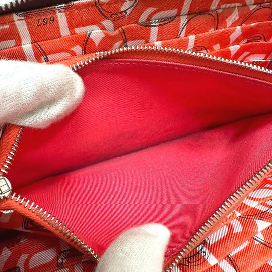 HERMES Long Wallet Purse Epsom wine-red Azap Long Women Used Authentic