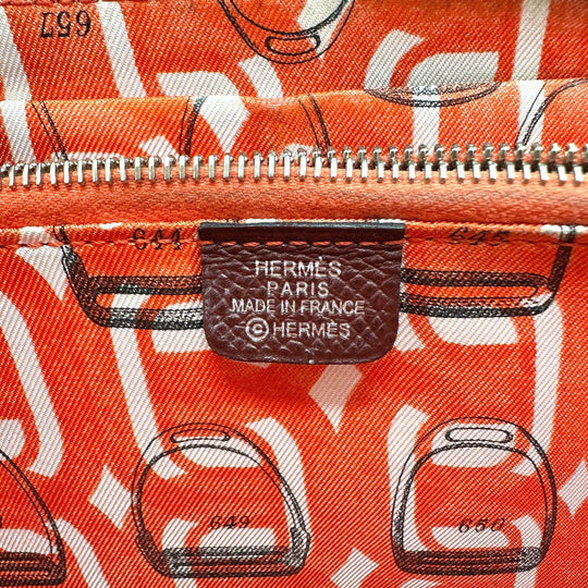 HERMES Long Wallet Purse Epsom wine-red Azap Long Women Used Authentic