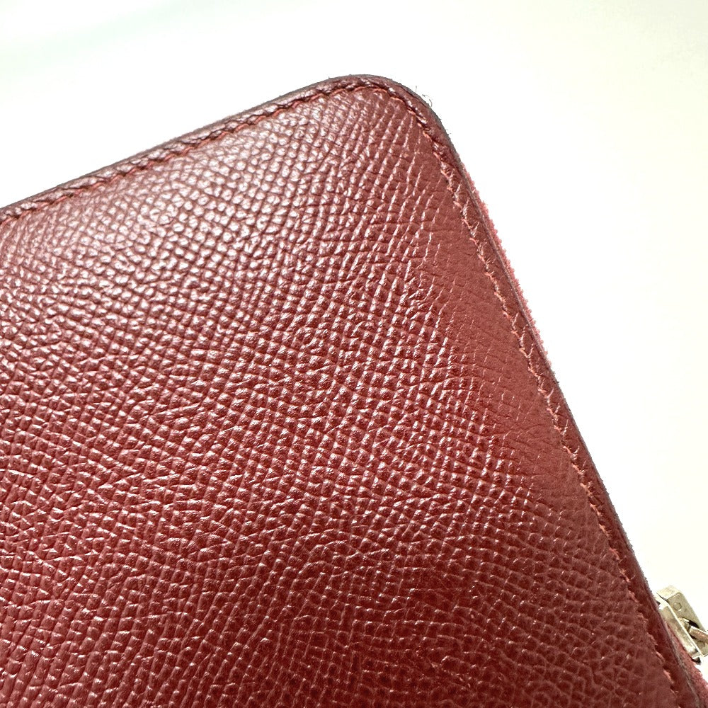 HERMES Long Wallet Purse Epsom wine-red Azap Long Women Used Authentic