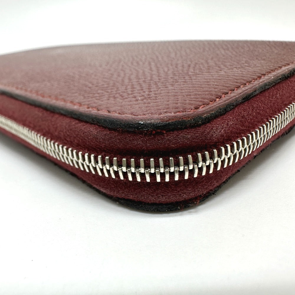 HERMES Long Wallet Purse Epsom wine-red Azap Long Women Used Authentic
