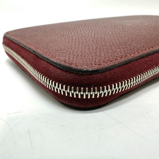 HERMES Long Wallet Purse Epsom wine-red Azap Long Women Used Authentic