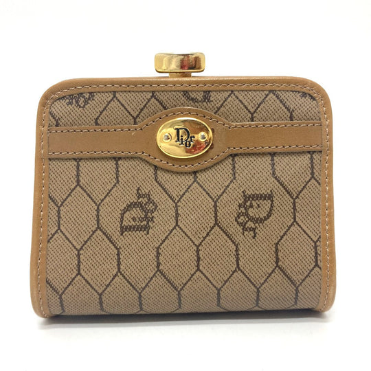 Dior Coin case leather Brown Overall handle Women Used Authentic