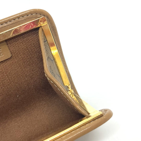 Dior Coin case leather Brown Overall handle Women Used Authentic