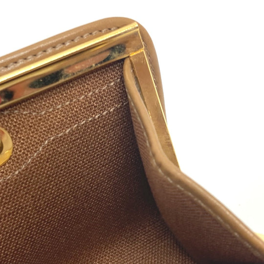 Dior Coin case leather Brown Overall handle Women Used Authentic