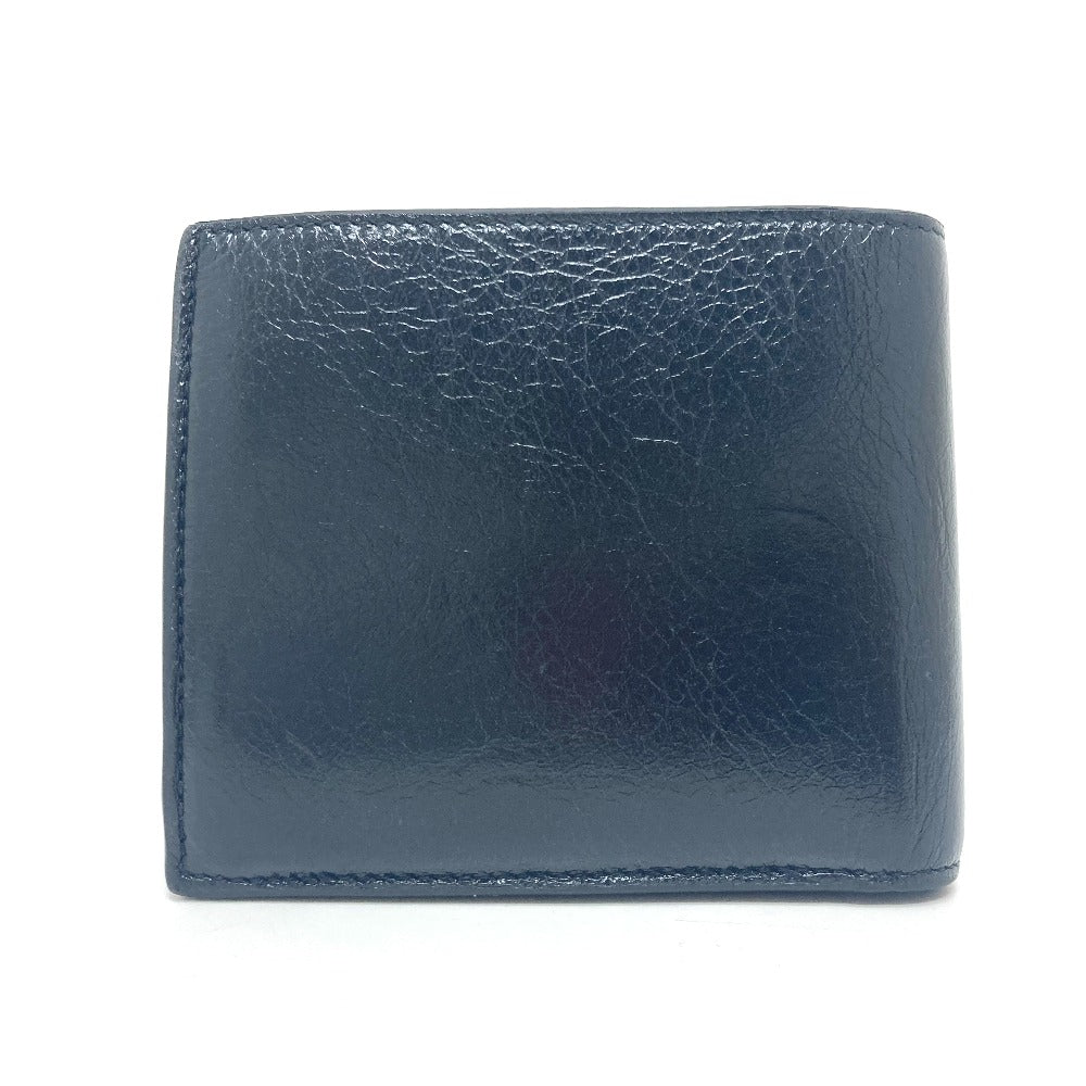 BALENCIAGA Folded wallet 779971 leather black BB logo mens Used Authentic