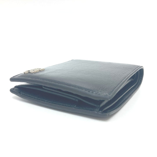 BALENCIAGA Folded wallet 779971 leather black BB logo mens Used Authentic