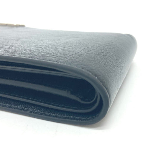 BALENCIAGA Folded wallet 779971 leather black BB logo mens Used Authentic