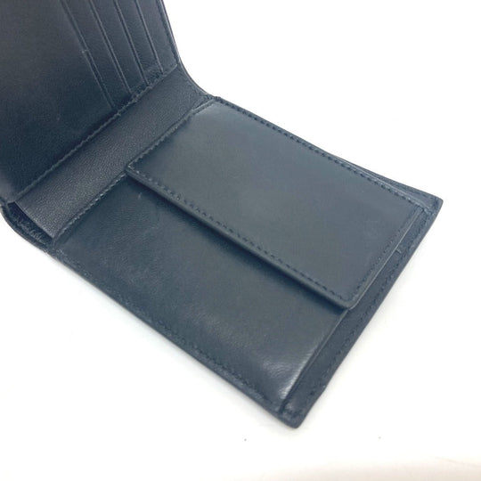BALENCIAGA Folded wallet 779971 leather black BB logo mens Used Authentic
