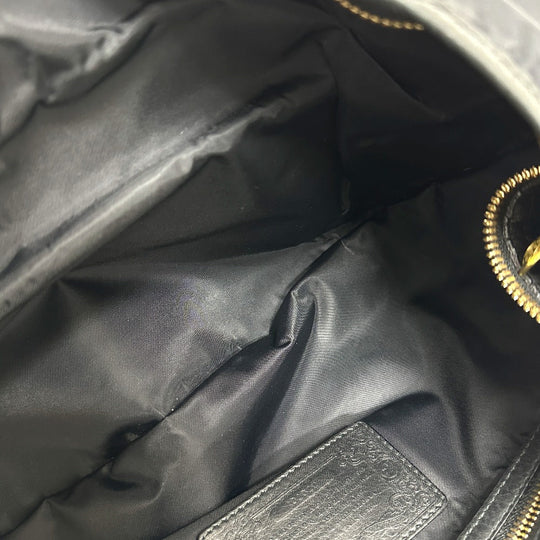 HUNTING WORLD Shoulder Bag Leather / nylon black logo Women Used Authentic