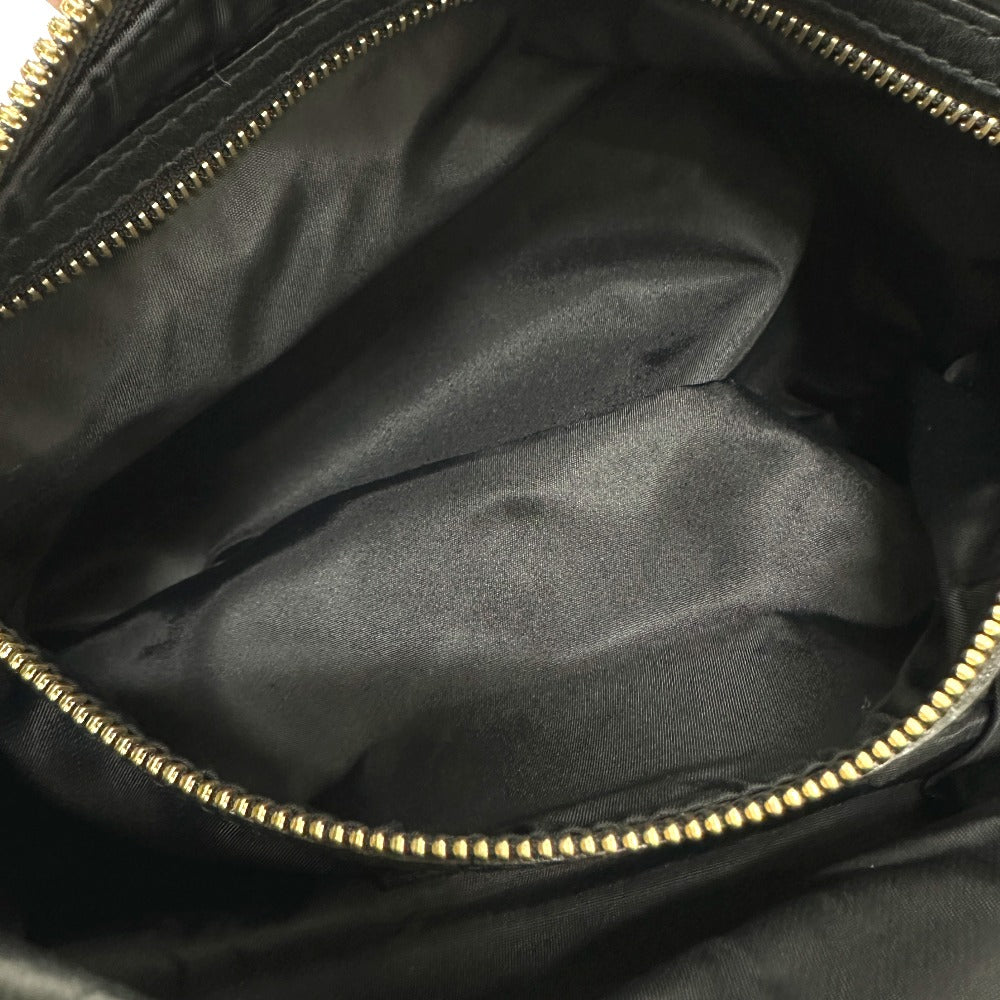 HUNTING WORLD Shoulder Bag Leather / nylon black logo Women Used Authentic