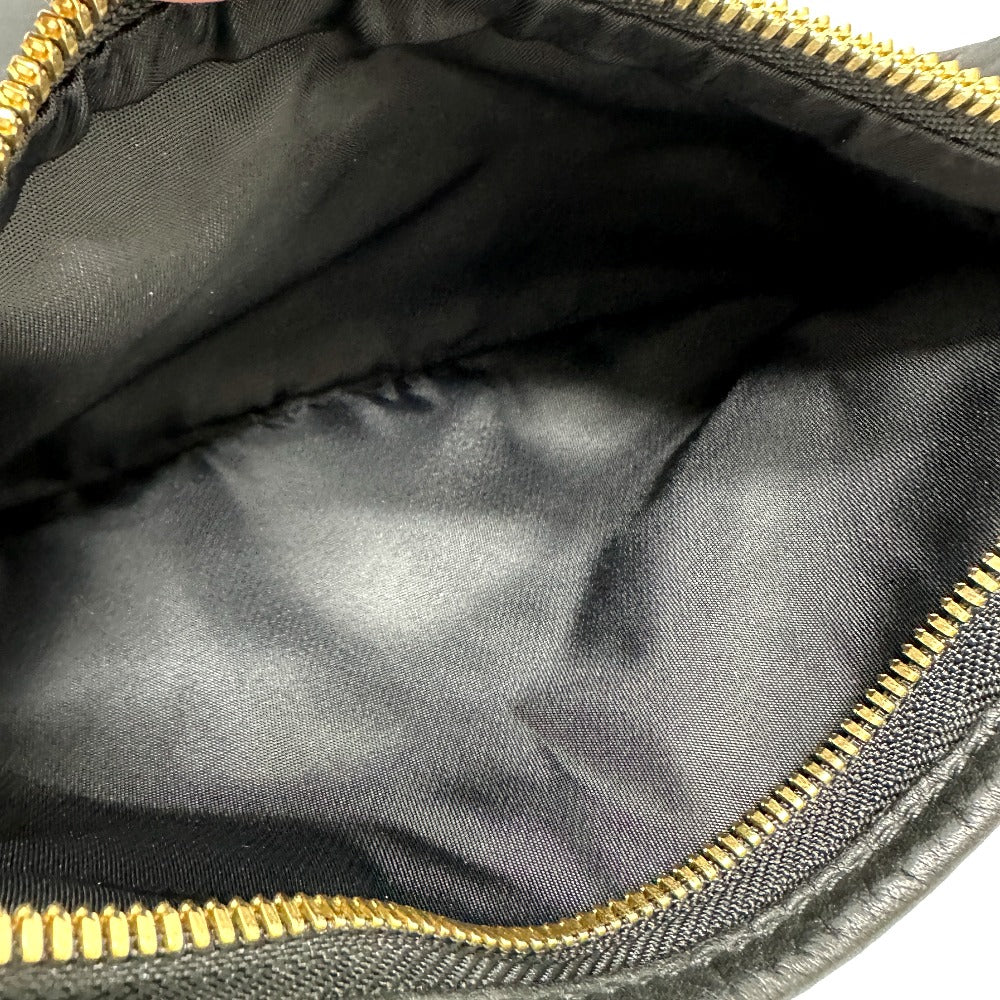 HUNTING WORLD Shoulder Bag Leather / nylon black logo Women Used Authentic