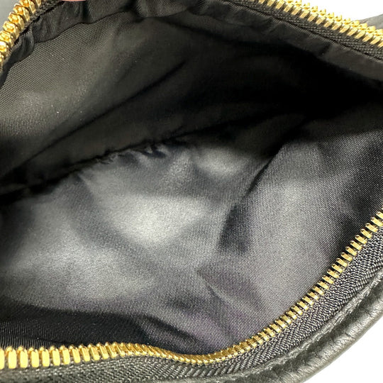 HUNTING WORLD Shoulder Bag Leather / nylon black logo Women Used Authentic