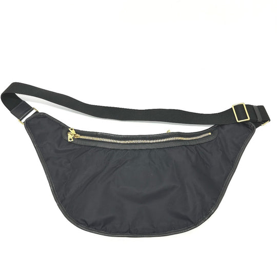 HUNTING WORLD Shoulder Bag Leather / nylon black logo Women Used Authentic