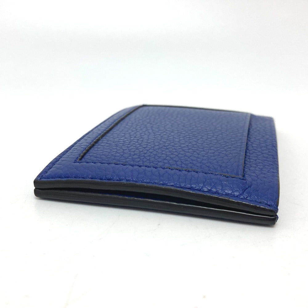 CELINE Card Case leather blue logo Women Used Authentic