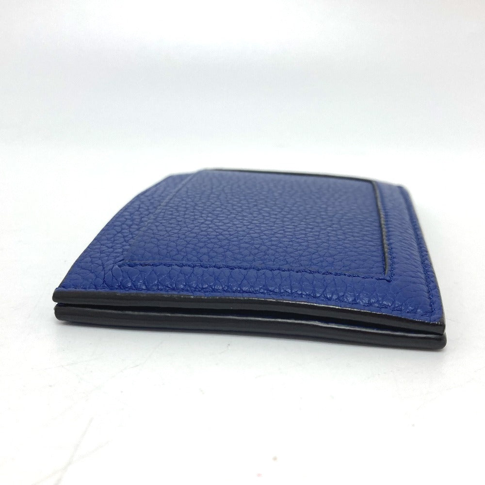 CELINE Card Case leather blue logo Women Used Authentic
