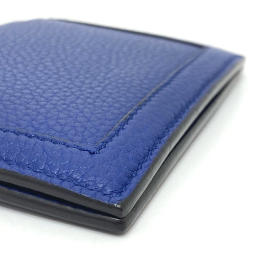 CELINE Card Case leather blue logo Women Used Authentic