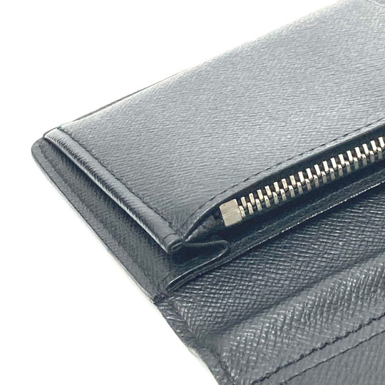 LOUIS VUITTON Long Wallet Purse Damier Grafitto Canvas black Portefeuille Brazza K/K with initial Women Used Authentic
