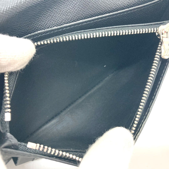LOUIS VUITTON Long Wallet Purse Damier Grafitto Canvas black Portefeuille Brazza K/K with initial Women Used Authentic