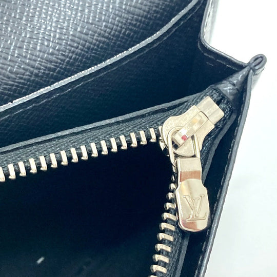 LOUIS VUITTON Long Wallet Purse Damier Grafitto Canvas black Portefeuille Brazza K/K with initial Women Used Authentic