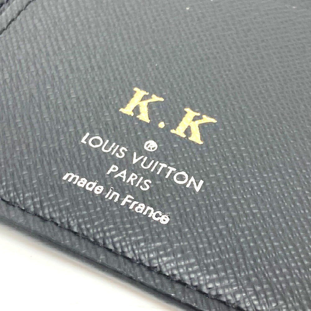 LOUIS VUITTON Long Wallet Purse Damier Grafitto Canvas black Portefeuille Brazza K/K with initial Women Used Authentic