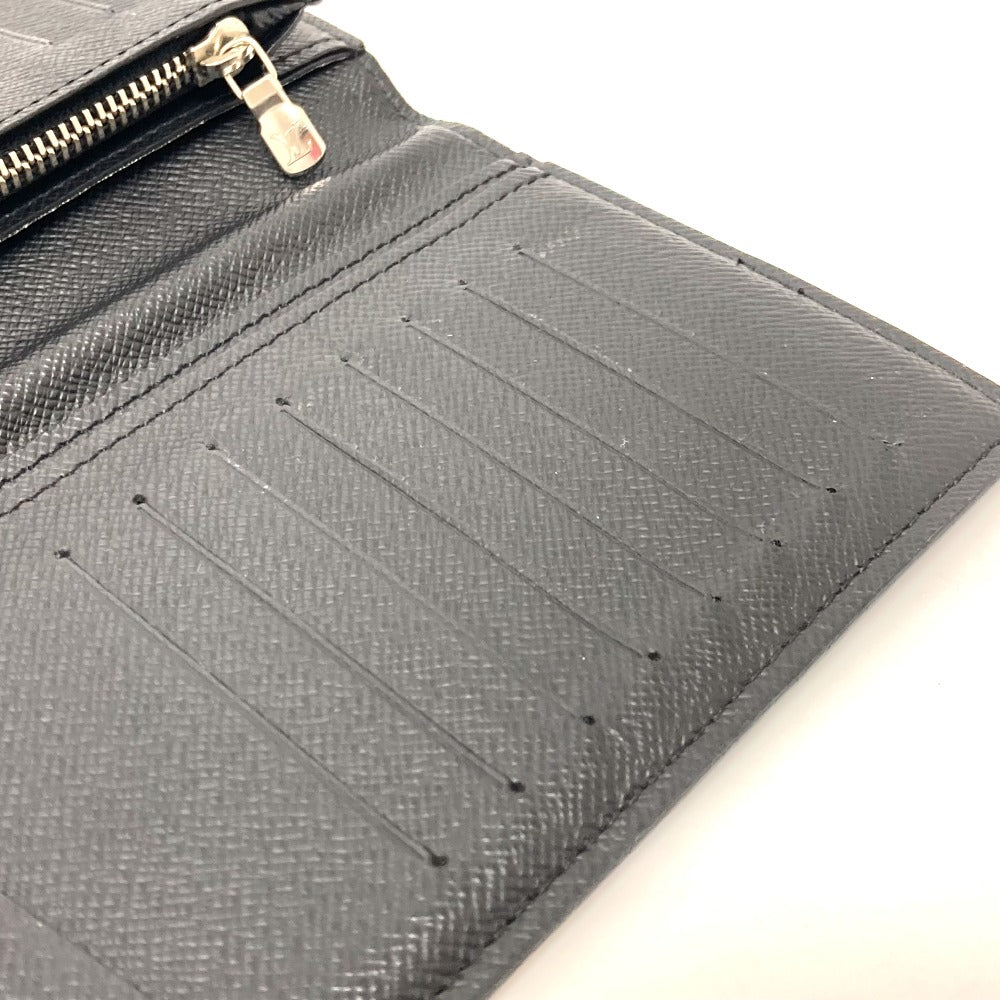 LOUIS VUITTON Long Wallet Purse Damier Grafitto Canvas black Portefeuille Brazza K/K with initial Women Used Authentic