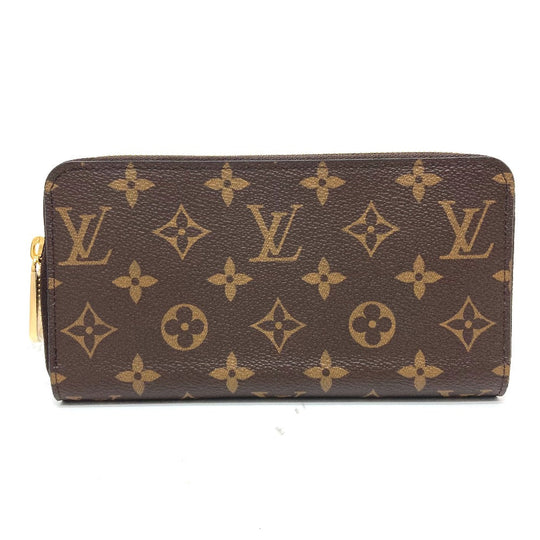 LOUIS VUITTON Long Wallet Purse M41895 Monogram canvas Brown Zippy wallet Women Used Authentic