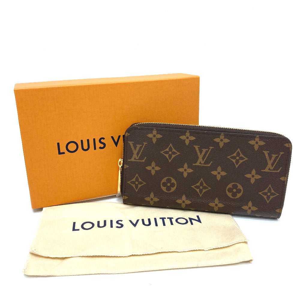 LOUIS VUITTON Long Wallet Purse M41895 Monogram canvas Brown Zippy wallet Women Used Authentic