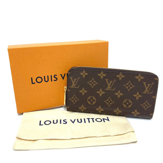 LOUIS VUITTON Long Wallet Purse M41895 Monogram canvas Brown Zippy wallet Women Used Authentic