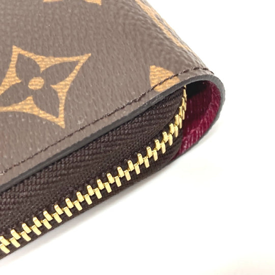 LOUIS VUITTON Long Wallet Purse M41895 Monogram canvas Brown Zippy wallet Women Used Authentic