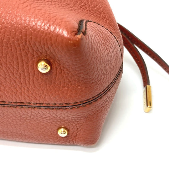 TOD'S Tote Bag leather Brown logo Women Used Authentic