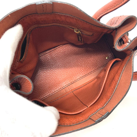 TOD'S Tote Bag leather Brown logo Women Used Authentic