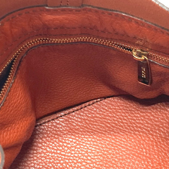 TOD'S Tote Bag leather Brown logo Women Used Authentic