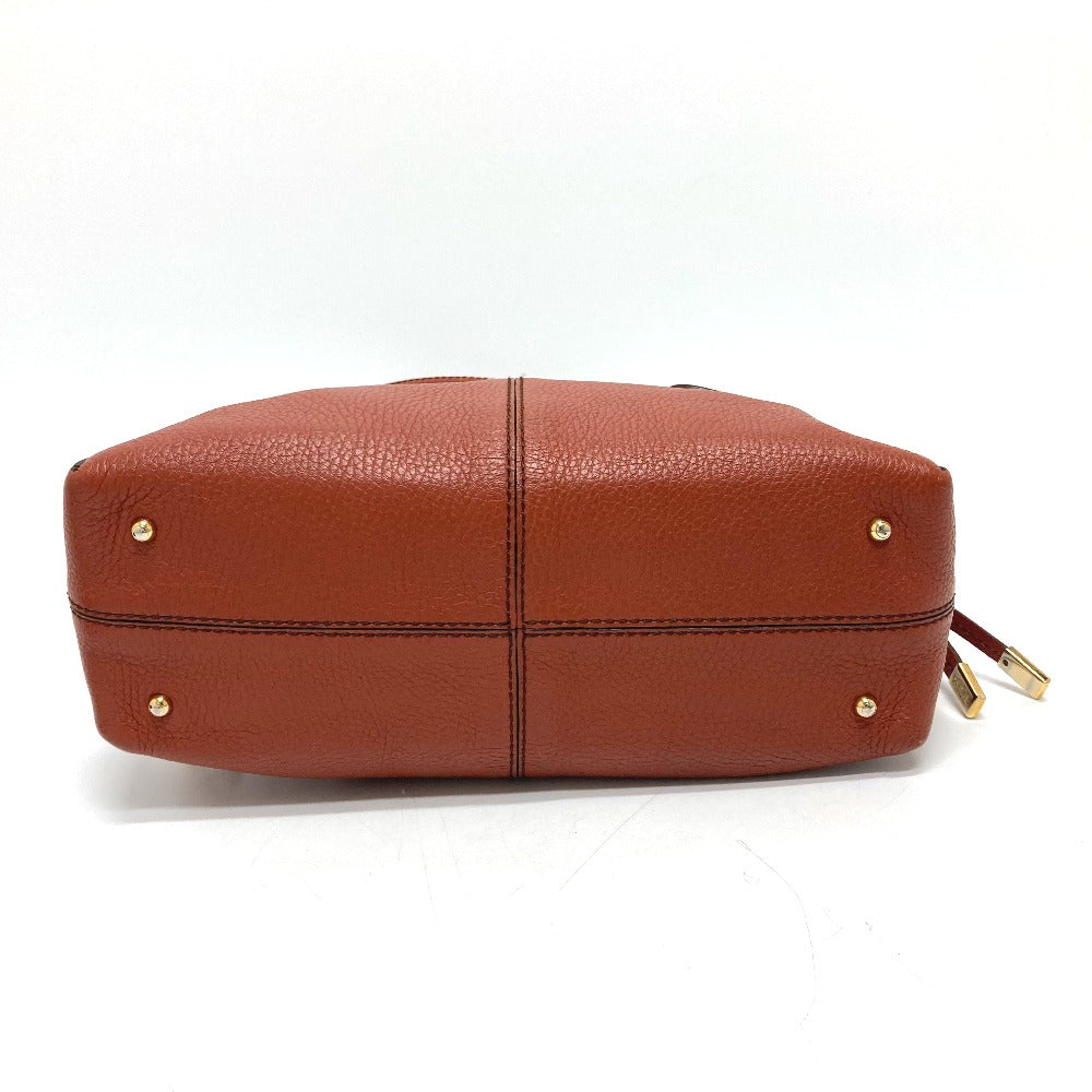 TOD'S Tote Bag leather Brown logo Women Used Authentic
