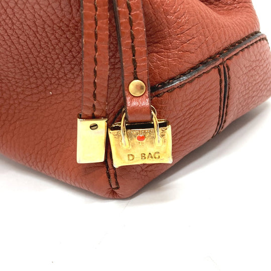 TOD'S Tote Bag leather Brown logo Women Used Authentic